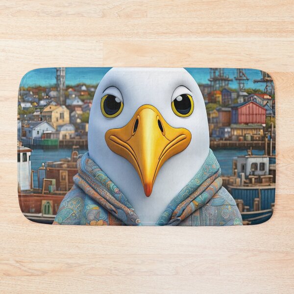 Item preview, Seagull wearing a hoodie sitting in the lotus position meditating designed and sold by Colin Bentham.