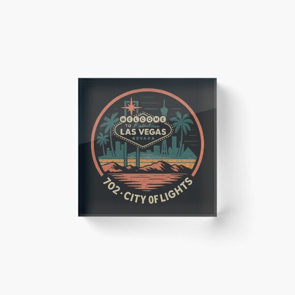 Item preview, Las Vegas, Nevada – 702 City of Lights Retro Skyline designed and sold by Laughprints.