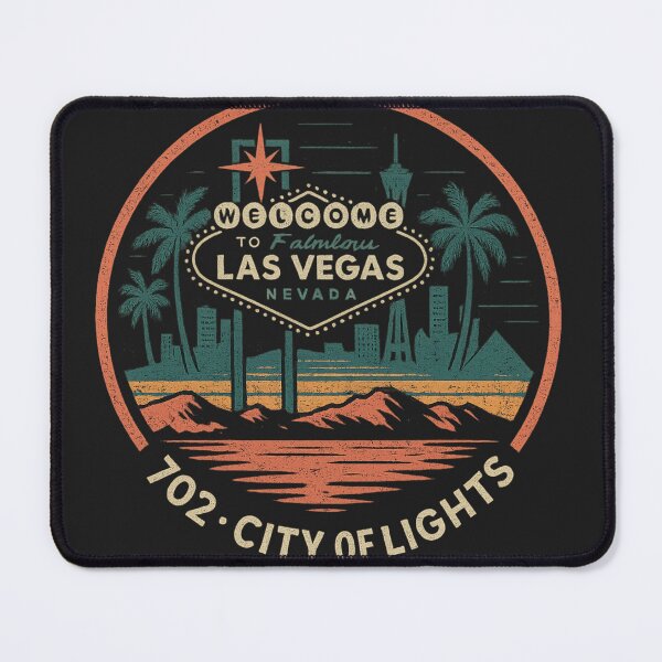 Item preview, Las Vegas, Nevada – 702 City of Lights Retro Skyline designed and sold by Laughprints.