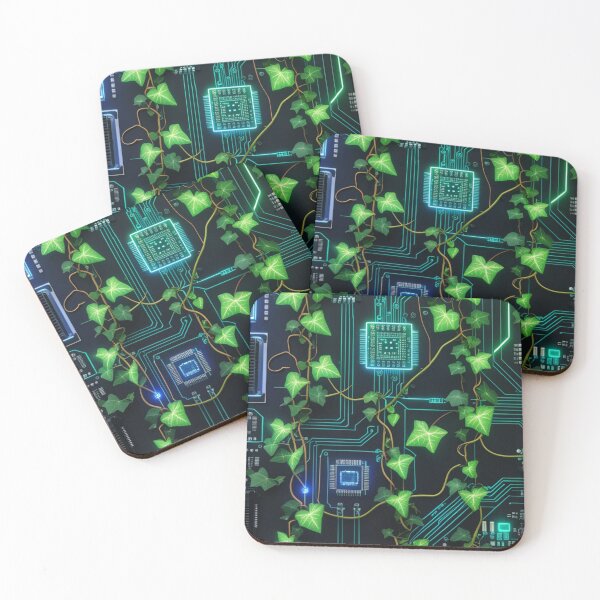 Item preview, Cybernetic Ivy - Circuit Board Nature Fusion Art designed and sold by PrimeGens.