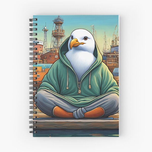 Item preview, Seagull wearing a hoodie sitting in the lotus position meditating designed and sold by Colin Bentham.