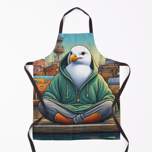 Item preview, Seagull wearing a hoodie sitting in the lotus position meditating designed and sold by Colin Bentham.