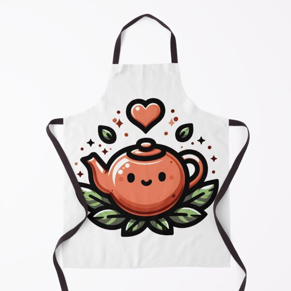Item preview, Cute Smiling Teapot with Leaves and Heart Design. designed and sold by The-T-In-Retro.