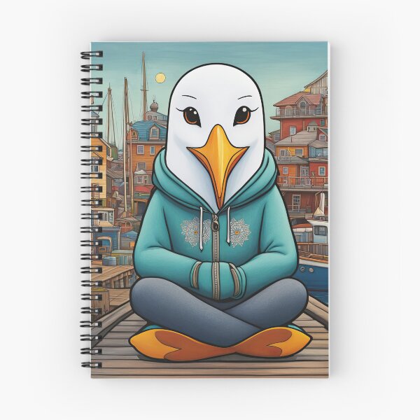 Item preview, Seagull wearing a hoodie sitting in the lotus position meditating designed and sold by Colin Bentham.