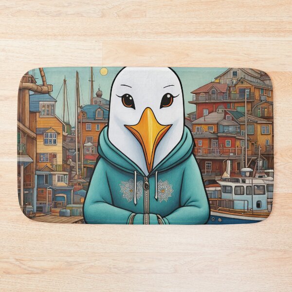 Item preview, Seagull wearing a hoodie sitting in the lotus position meditating designed and sold by Colin Bentham.