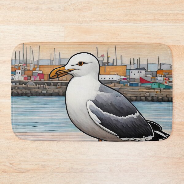 Item preview, Seagull wearing a hoodie sitting in the lotus position meditating designed and sold by Colin Bentham.