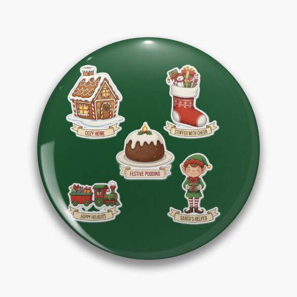 Item preview, Cute Christmas Sticker Set – Cozy Home, Santa’s Helper, Festive Pudding & More designed and sold by Breaking Shop.