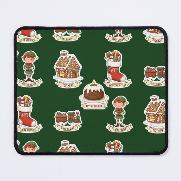 Item preview, Cute Christmas Sticker Set – Cozy Home, Santa’s Helper, Festive Pudding & More designed and sold by Breaking Shop.