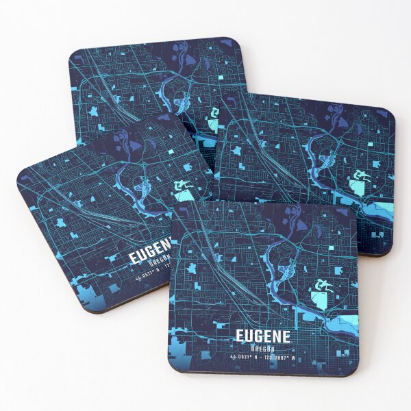 Item preview, Eugene Midnight City Map designed and sold by HomeLivingCo.