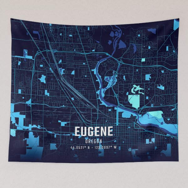 Item preview, Eugene Midnight City Map designed and sold by HomeLivingCo.