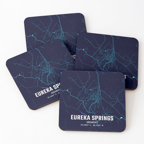 Item preview, Eureka Springs Midnight City Map designed and sold by HomeLivingCo.