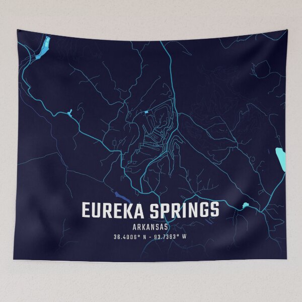 Item preview, Eureka Springs Midnight City Map designed and sold by HomeLivingCo.