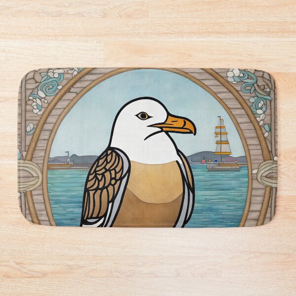 Item preview, Seagull wearing a hoodie sitting in the lotus position meditating designed and sold by Colin Bentham.