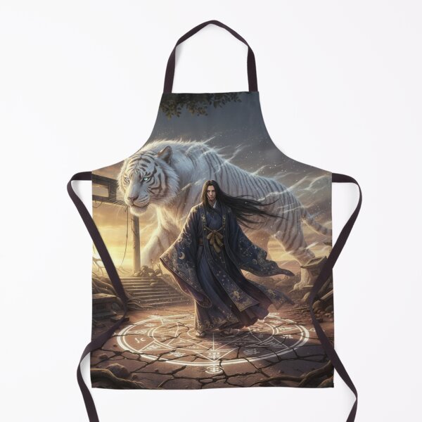 Item preview, 安倍晴明と白虎 ― 星を歩む陰陽師 | Japanese Mythical Art / Abe no Seimei and the White Tiger — The Sorcerer Who Walks Among Stars designed and sold by Mori-no-Akari.