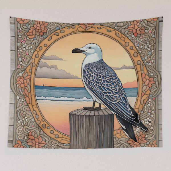 Item preview, Seagull wearing a hoodie sitting in the lotus position meditating designed and sold by Colin Bentham.