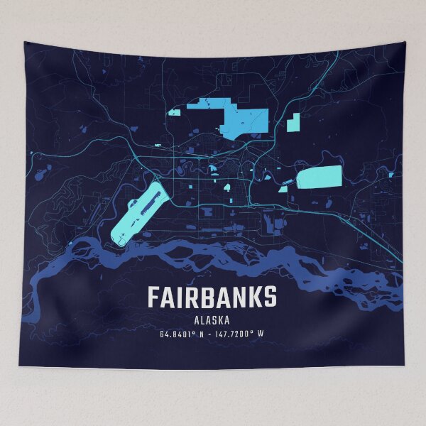 Item preview, Fairbanks Midnight City Map designed and sold by HomeLivingCo.