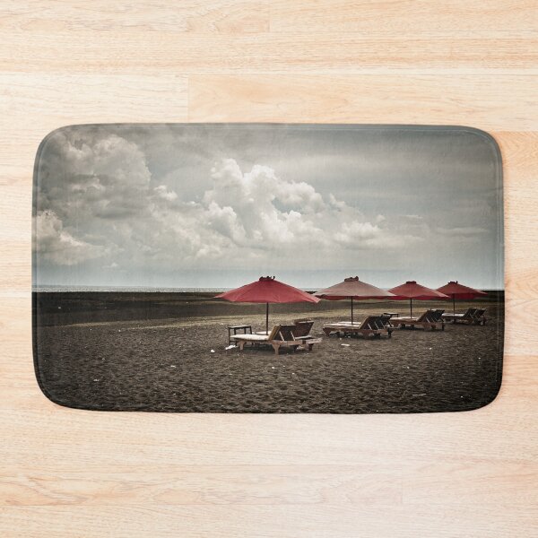 Item preview, Volcanic beach and dramatic red parasols designed and sold by franck380.