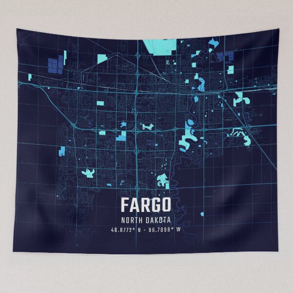 Item preview, Fargo Midnight City Map designed and sold by HomeLivingCo.