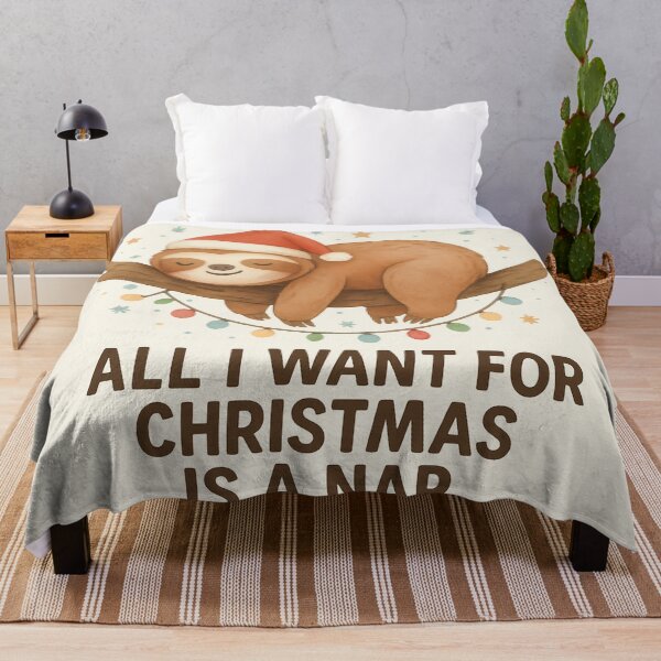 Item preview, All I Want for Christmas Is a Nap – Cute Sloth Holiday Design designed and sold by Ombrya.