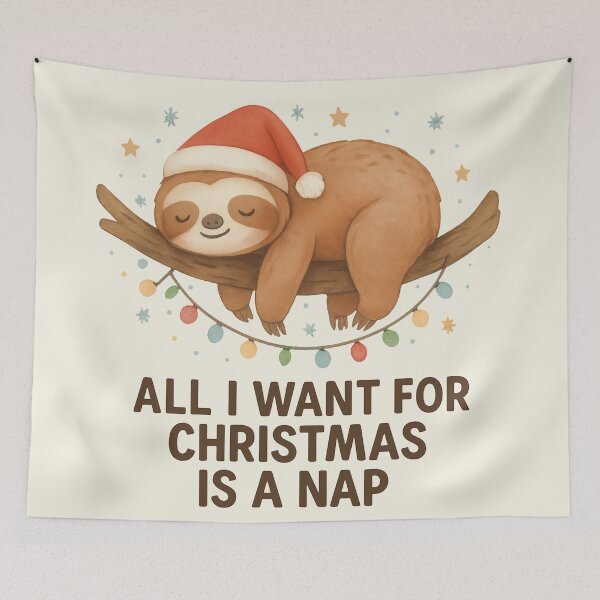 Item preview, All I Want for Christmas Is a Nap – Cute Sloth Holiday Design designed and sold by Ombrya.