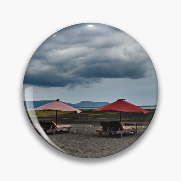 Item preview, Deserted deck chairs under a threatening sky designed and sold by franck380.