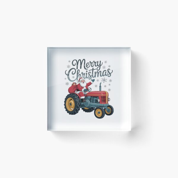 Item preview, Merry Christmas Santa Claus Driving A Tractor designed and sold by ValerieRodrigue.