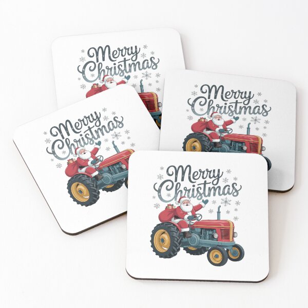 Item preview, Merry Christmas Santa Claus Driving A Tractor designed and sold by ValerieRodrigue.