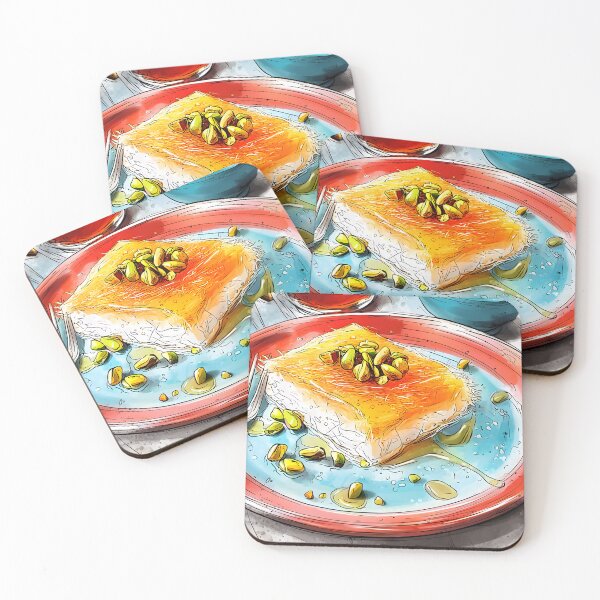 Item preview, Enjoy Pistachio-Topped Kunafa on a Colorful, Decoratively Plated Dessert designed and sold by OlfactoART Studio.