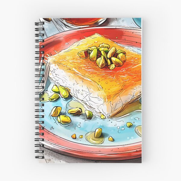 Item preview, Enjoy Pistachio-Topped Kunafa on a Colorful, Decoratively Plated Dessert designed and sold by OlfactoART Studio.