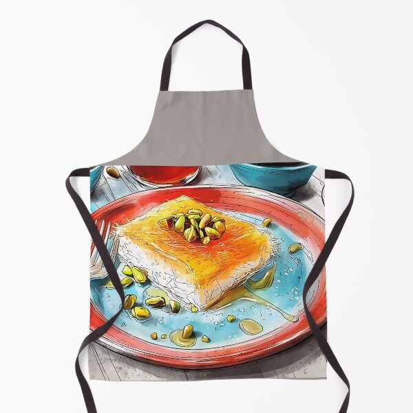 Item preview, Enjoy Pistachio-Topped Kunafa on a Colorful, Decoratively Plated Dessert designed and sold by OlfactoART Studio.