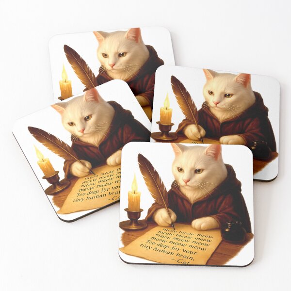 Item preview, Meow Manuscript – The Writing Cat designed and sold by eyssiharts.