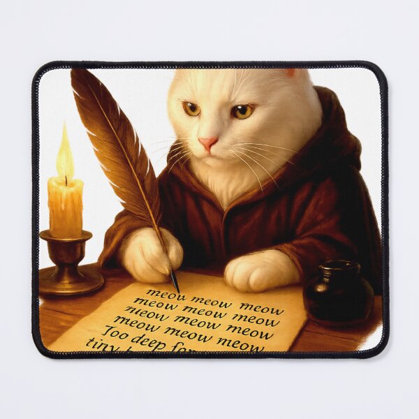 Item preview, Meow Manuscript – The Writing Cat designed and sold by eyssiharts.
