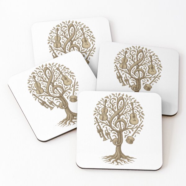 Item preview, Vintage Treble Clef Tree with Hanging Musical Instruments designed and sold by Tender Flower Clothing.