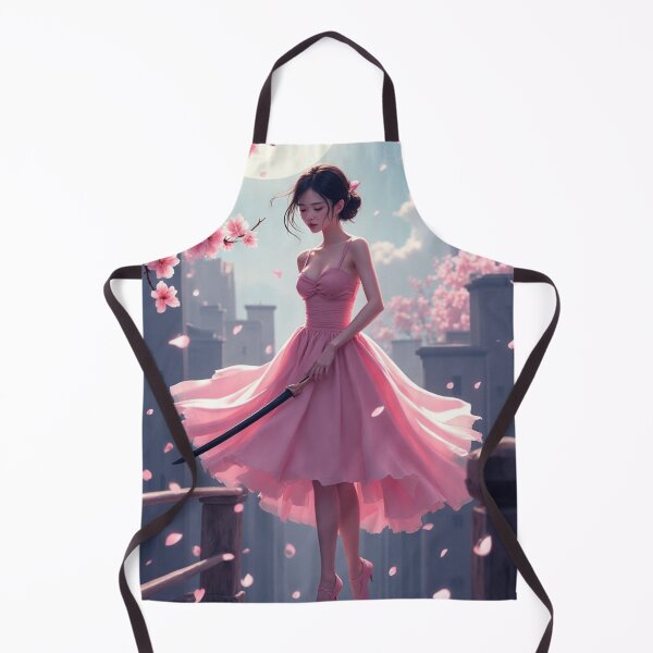 Item preview, Sakura Anime Woman Samurai Muse Cherry Blossom Warrior Beauty Soft Pink designed and sold by Creativity Meets Healing.