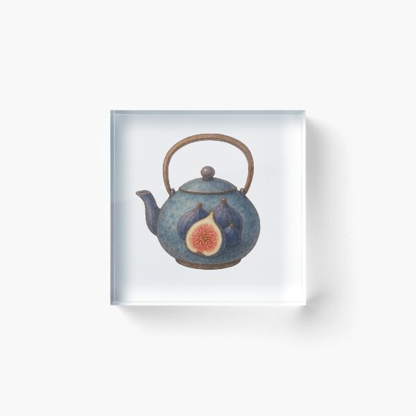 Item preview, Blue Teapot with Fig Pattern – Watercolor Figs design tea pot designed and sold by Pacika.