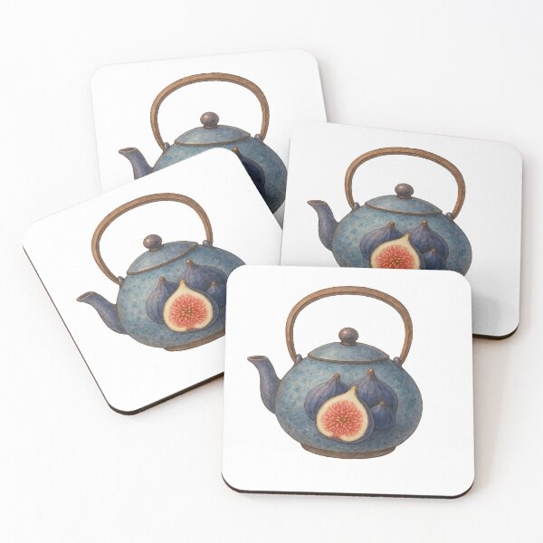 Item preview, Blue Teapot with Fig Pattern – Watercolor Figs design tea pot designed and sold by Pacika.