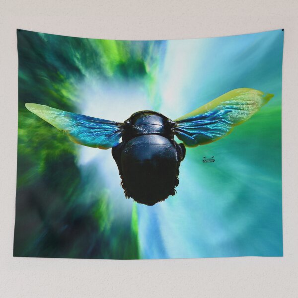 Item preview, The Blue Carpenter Bee – Flight into the Green Hole of Hope / Swiss Artwork Photography designed and sold by Raphael Wolf.