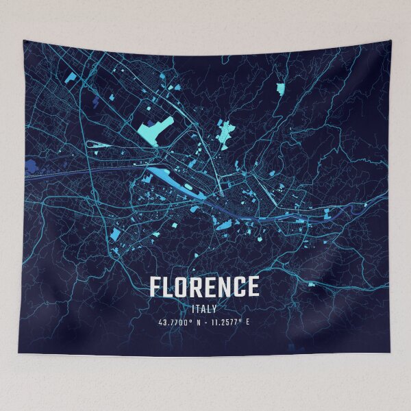 Item preview, Florence Midnight City Map designed and sold by HomeLivingCo.