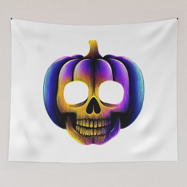 Item preview, Glowing skull pumpkin illustration designed and sold by olenapetol.