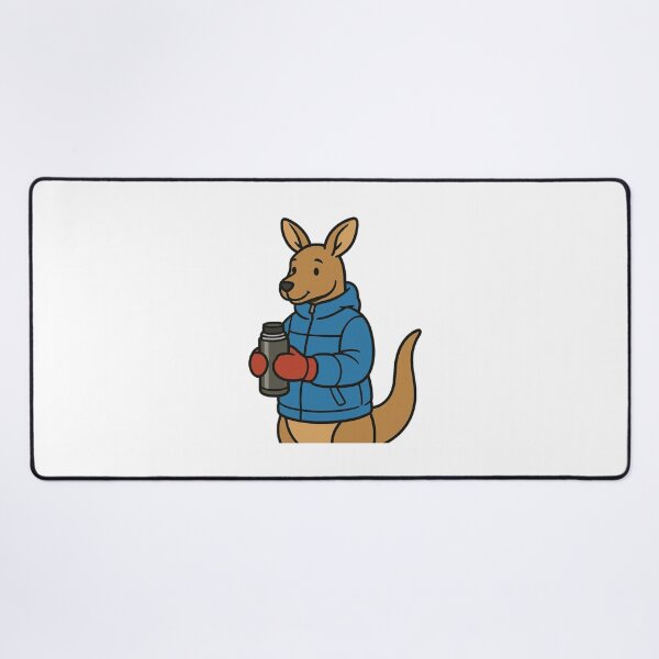 Item preview, Kangaroo with Thermos – Warm and Cozy Winter Scene designed and sold by Confuzz1ed.