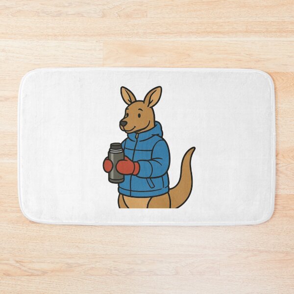Item preview, Kangaroo with Thermos – Warm and Cozy Winter Scene designed and sold by Confuzz1ed.