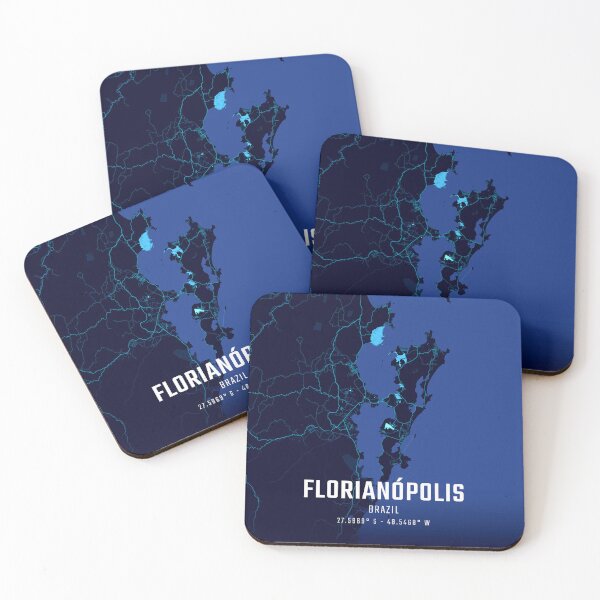 Item preview, Florianópolis Midnight City Map designed and sold by HomeLivingCo.