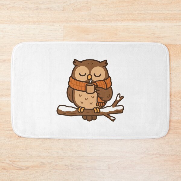Item preview, Owl with Scarf and Mug – Cozy Winter Bird designed and sold by Confuzz1ed.