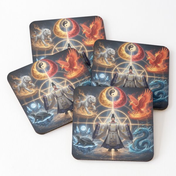 Item preview, 安倍晴明と四神 ― 天地を繋ぐ者 | Japanese Mythical Art / Abe no Seimei and the Four Divine Beasts — The One Who Bridges Heaven and Earth designed and sold by Mori-no-Akari.
