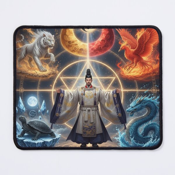 Item preview, 安倍晴明と四神 ― 天地を繋ぐ者 | Japanese Mythical Art / Abe no Seimei and the Four Divine Beasts — The One Who Bridges Heaven and Earth designed and sold by Mori-no-Akari.