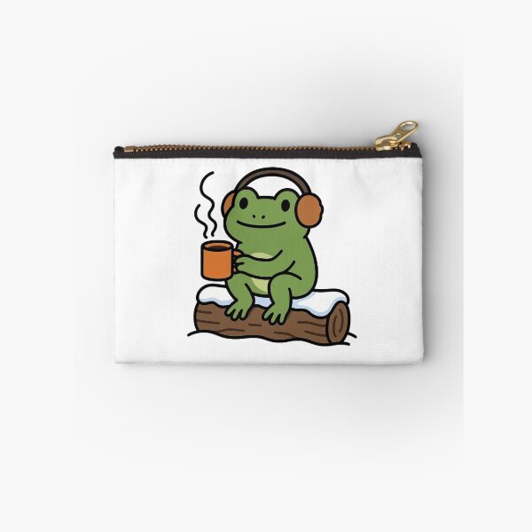 Item preview, Frog with Earmuffs and Mug – Cute Winter Amphibian designed and sold by Confuzz1ed.
