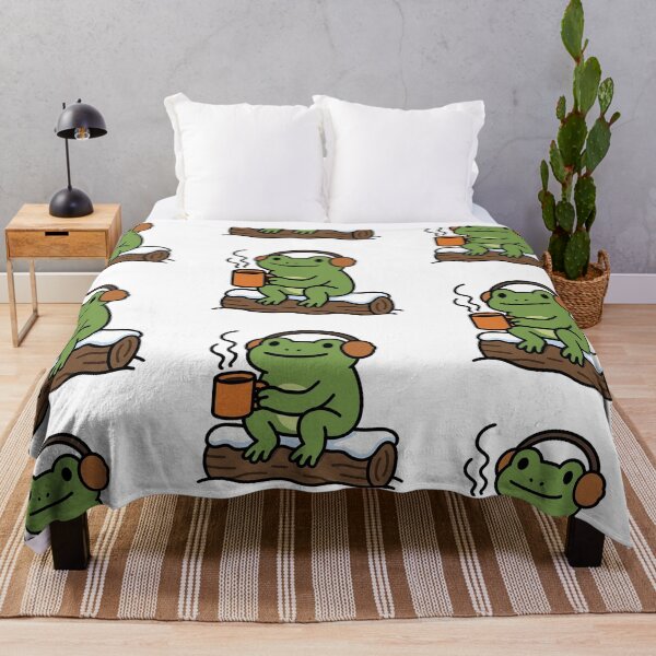 Item preview, Frog with Earmuffs and Mug – Cute Winter Amphibian designed and sold by Confuzz1ed.