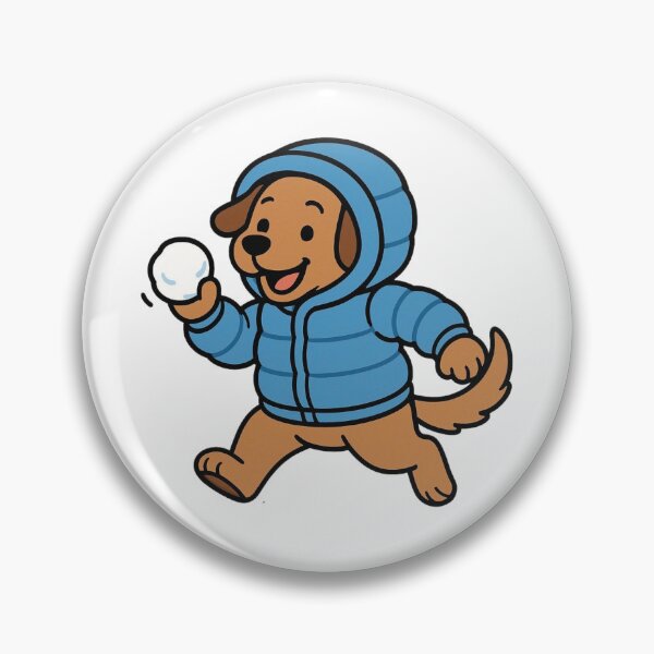 Item preview, Dog in Puffy Parka Playing in Snow – Fun Winter Pup designed and sold by Confuzz1ed.