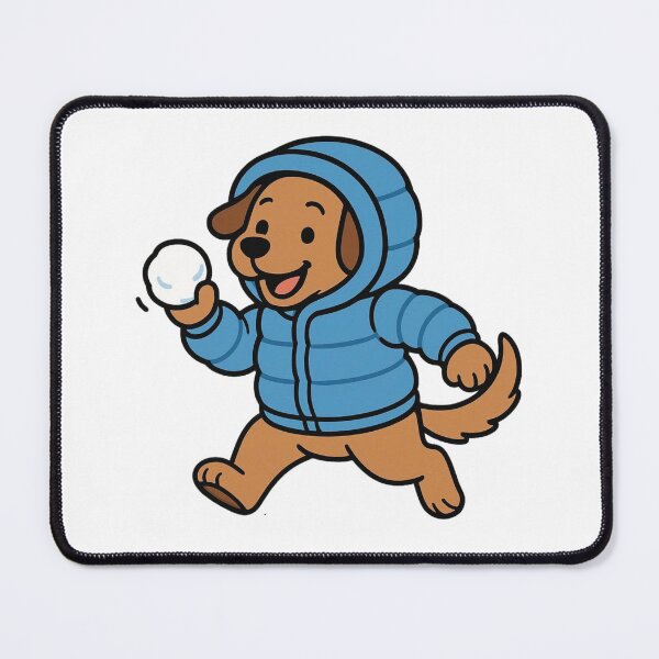 Item preview, Dog in Puffy Parka Playing in Snow – Fun Winter Pup designed and sold by Confuzz1ed.