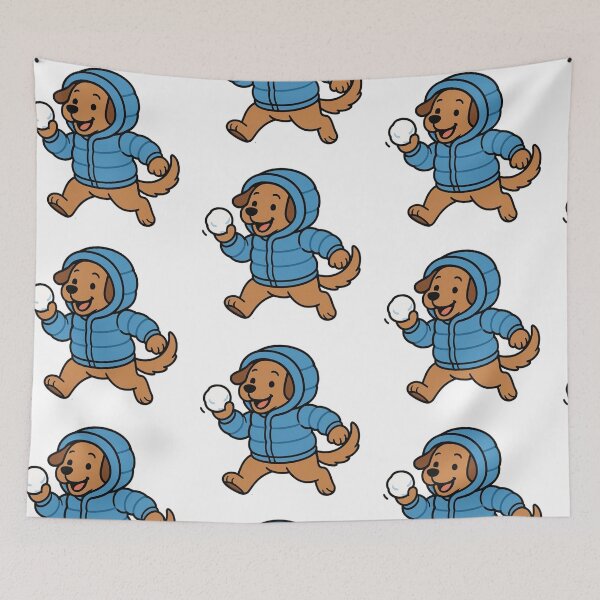 Item preview, Dog in Puffy Parka Playing in Snow – Fun Winter Pup designed and sold by Confuzz1ed.